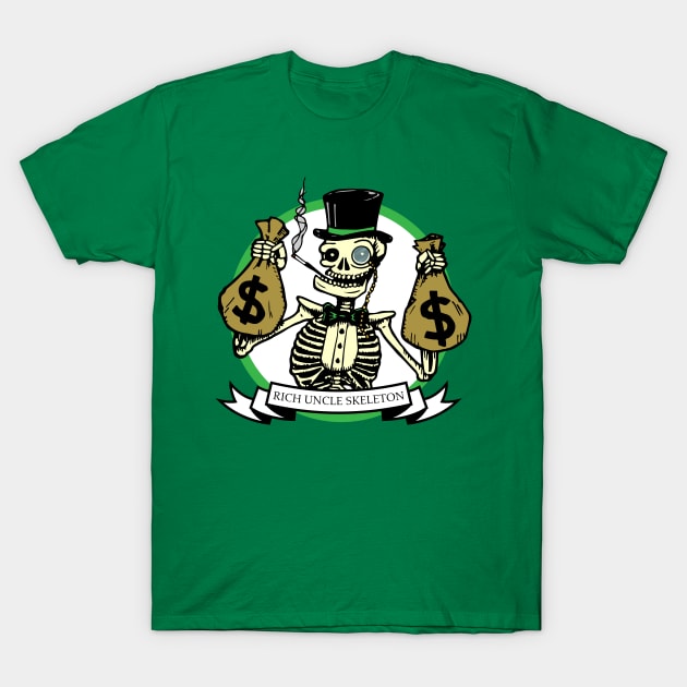 Rich Uncle Skeleton T-Shirt by deancoledesign